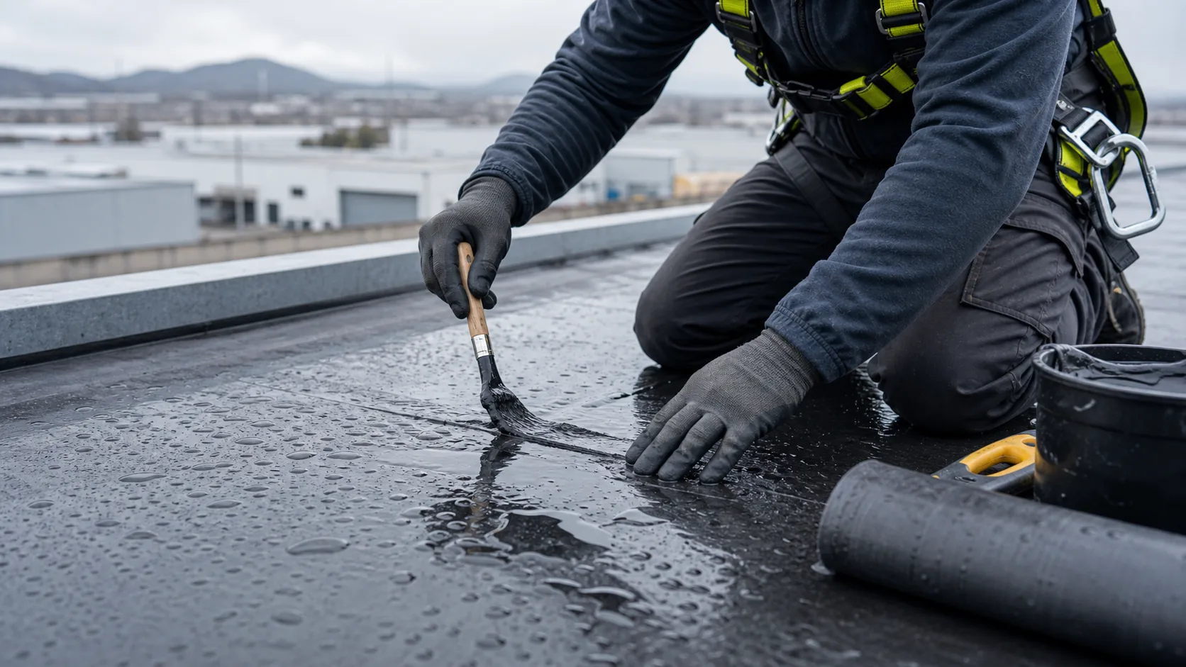 Reparación de filtraciones en cubierta industrial